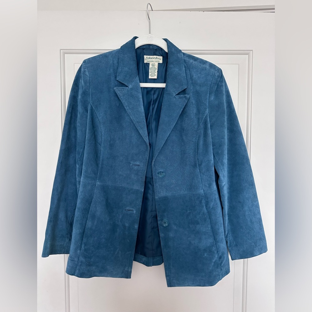 Vintage Suede Teal Blazer / Size Small (P)